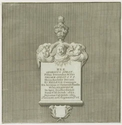 Colwich - Wanddenkmal für George Sprat: Gravur