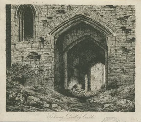 Dudley Castle - Das Torhaus: Radierung