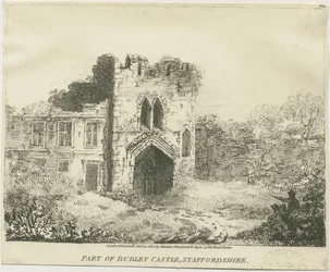 Dudley Castle - Das Torhaus: Lithographie, nd [ca. 1801] (Druck)