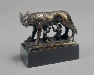 Romulus und Remus, gesäugt von einer Wölfin
