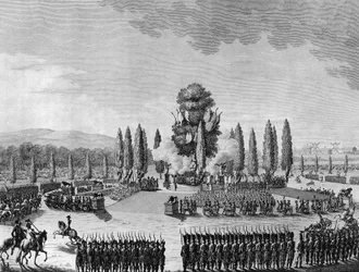 Französische Revolution: Republikanisches Fest der Siege auf dem Marsfeld in Paris am 10. Prairial Jahr IV (29. Mai)