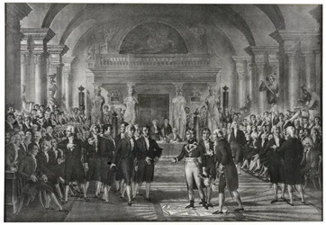 General Bonaparte, gewählt am 25. Dezember 1797 in die Sektion der mechanischen Künste der Sektion der Wissenschaften, um Lazare Carnot an der Akademie der Wissenschaften in Paris zu ersetzen