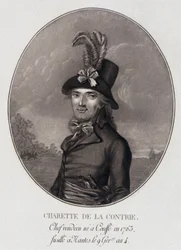 Medaillonporträt von François Athanase (François-Athanase) Charette de la Contrie, Anführer der Vendéer