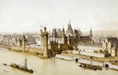 Der Louvre-Palast zur Zeit von König Karl V. (Farbstich)