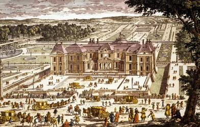 Ansicht des Château Vaux le Vicomte, erbaut von Louis le Vau 1658-1661 für Nicolas Fouquet