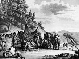 Krieg der Französischen Revolution: Tod des französischen Armeegenerals François Séverin Marceau (1769-1796) in Altenkirchen, Deutschland am 21. September
