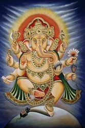 Miniaturmalerei des Herrn Ganesh Ganpati auf Papier