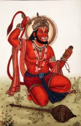 Lord Hanuman Miniaturmalerei auf Elfenbein