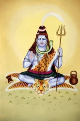 Lord Shiva Shanker Miniaturmalerei auf Papier