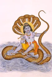 Miniaturmalerei von Lord Bal Krishna auf Papier