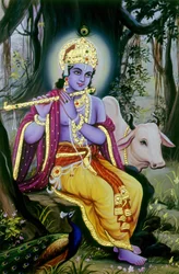 Miniaturmalerei von Lord Krishna, Indien