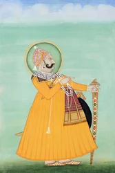 Miniaturmalerei von Maharaja Sawai Madho Singh, Jaipur