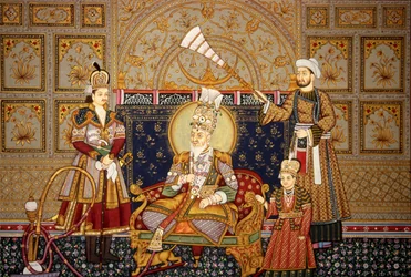 Miniaturmalerei des Mogulkaisers Shah Jahan auf Papier