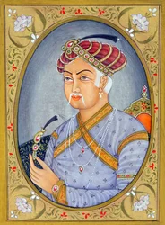 Miniaturmalerei des Mogulkaisers Akbar
