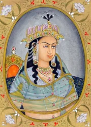 Miniaturmalerei von Mogul-Königin Mehrunissa, Indien, Asien