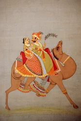 Miniaturmalerei auf Papier, Dhala Maru, Rajasthan, Indien