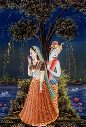 Radha Krishna Miniaturmalereien