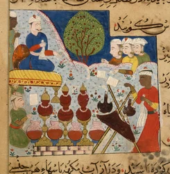 Das Schlafzimmer des Sultans wird mit Parfüms und Blumen vorbereitet, aus dem Ni