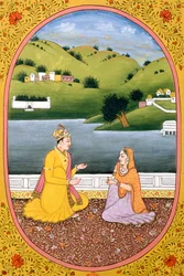 Jahreskalenderbild & Gemälde für einen hinduistischen Monat Kartik, Indien