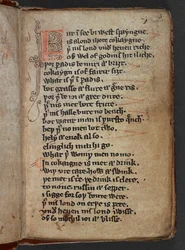 Harley MS 913, f.3r aus Kildare Poems oder Kildare Lyrics