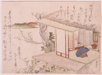 Mann kniet vor einem Schrein