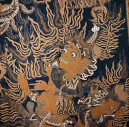 Javanischer Batik mit einem Monster