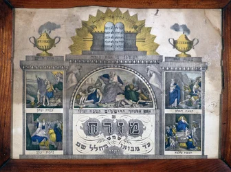 Misrach, der die Richtung nach Jerusalem in jüdischen Häusern anzeigt - Wenzel-Druckerei in Weißenburg, Elsass - Musée d