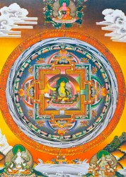 Manjushree Mandala, wo die zentrale Figur den Gott der Weisheit Manjushree darstellt, den legendären Schöpfer des Kathmandu-Tals