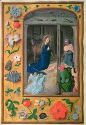 Geburt Christi, aus einem Stundenbuch, Brügge, ca. 1510-20