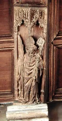 St. Augustinus, einer der vier lateinischen Kirchenväter (Holz)