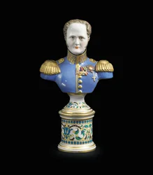 Eine Porzellanbüste von Kaiser Alexander I., ca. 1825-1850