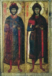 Heilige Boris und Gleb, russische Ikone