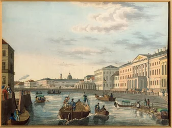 Blick auf den Fluss Fontanka in Sankt Petersburg