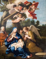 Die Heilige Familie mit Engeln