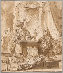 Die Erniedrigung Hamans vor Ahasverus und Esther