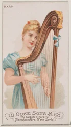 Harfe, aus der Serie Musikinstrumente N82 für Duke-Zigaretten, 1888