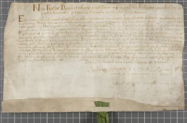 Diplom, ausgestellt von der Universität an Thomas James