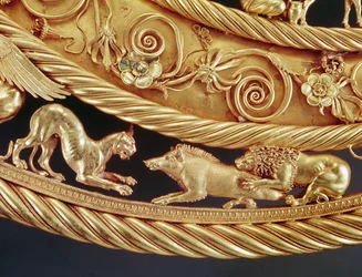 Löwe und Panther greifen einen Eber an, (Detail)
