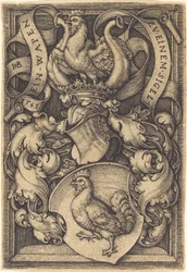 Wappen mit einem Hahn