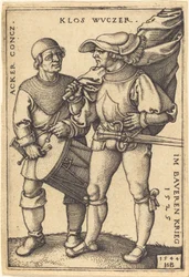 Fahnenträger und Trommler