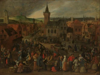 Markttag in einer flämischen Stadt