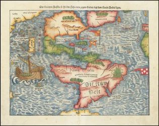 Karte der Amerikas von 1561 von Sebastian Münster