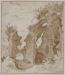 Teil des Inneren des Kolosseums in Rom
