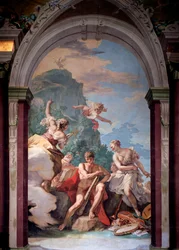 Herkules an der Weggabelung zwischen Laster und Tugend