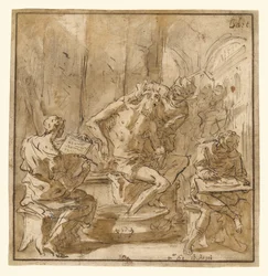 Der Tod des Seneca (recto); Studie eines Mannes (verso)