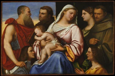 Madonna mit Kind, Heiligen und Stiftern, ca. 1485-1547