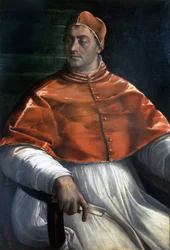 Porträt von Clemens VII. (Jules de Medici) (1478 - 1534). Gemälde von Sebastiano del Piombo. Neapel, Gallerie di Capodimonte