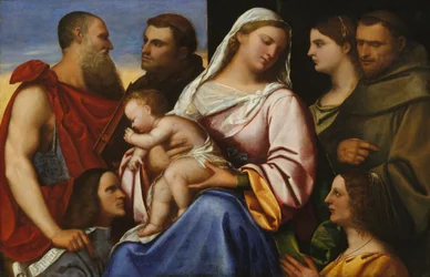Madonna und Kind mit Heiligen und Stiftern