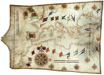 Karte des Mittelmeers und des nordöstlichen Atlantiks