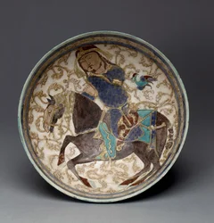 Schale mit Prinz zu Pferd aus Iran